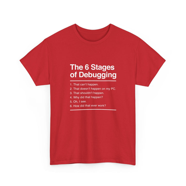 The 6 Stages Of Debugging - Coder Shirt - It Shirt -  Unisex Regular Crewneck T-Shirt