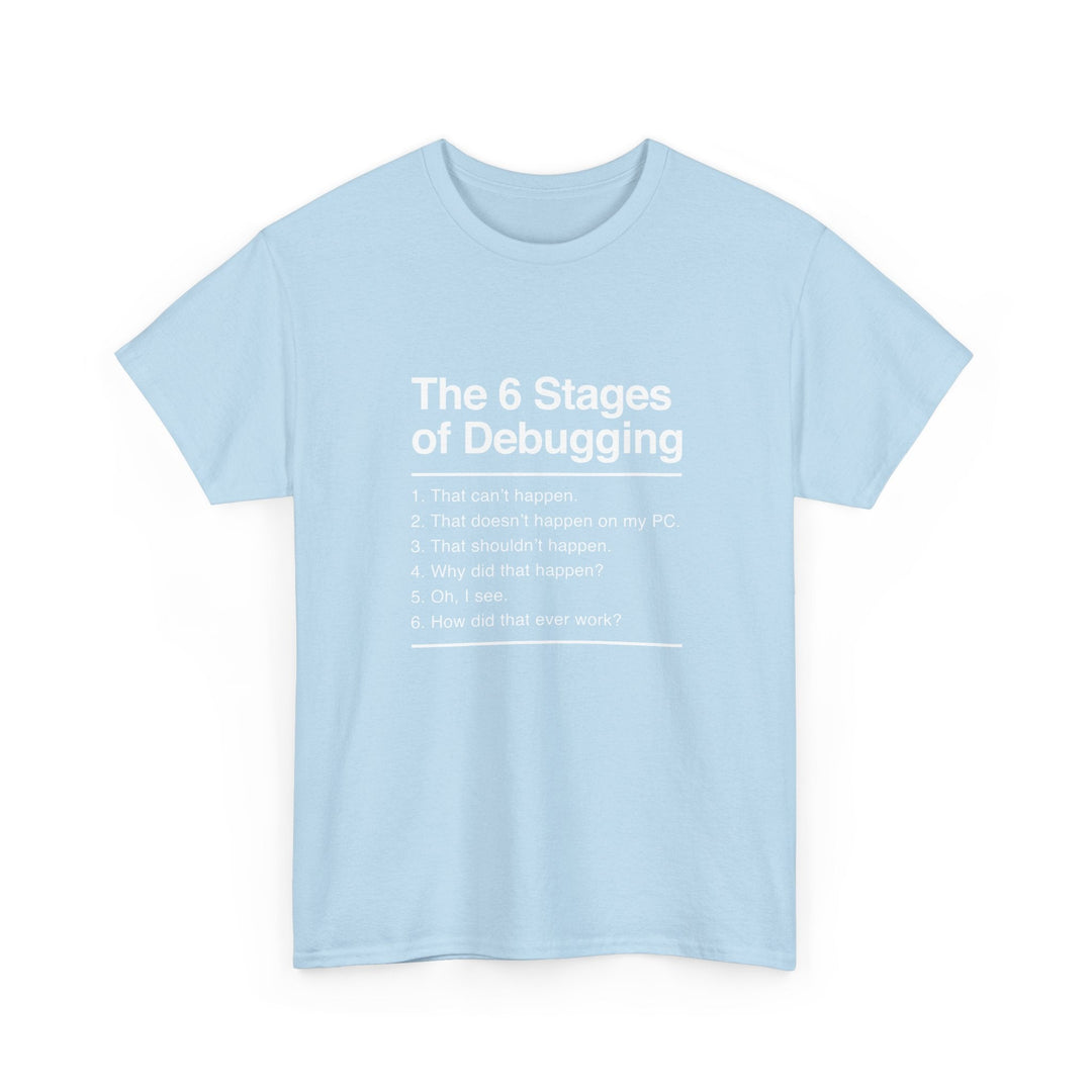 The 6 Stages Of Debugging - Coder Shirt - It Shirt -  Unisex Regular Crewneck T-Shirt