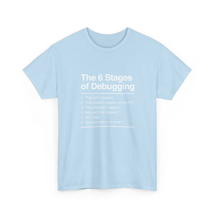 The 6 Stages Of Debugging - Coder Shirt - It Shirt -  Unisex Regular Crewneck T-Shirt