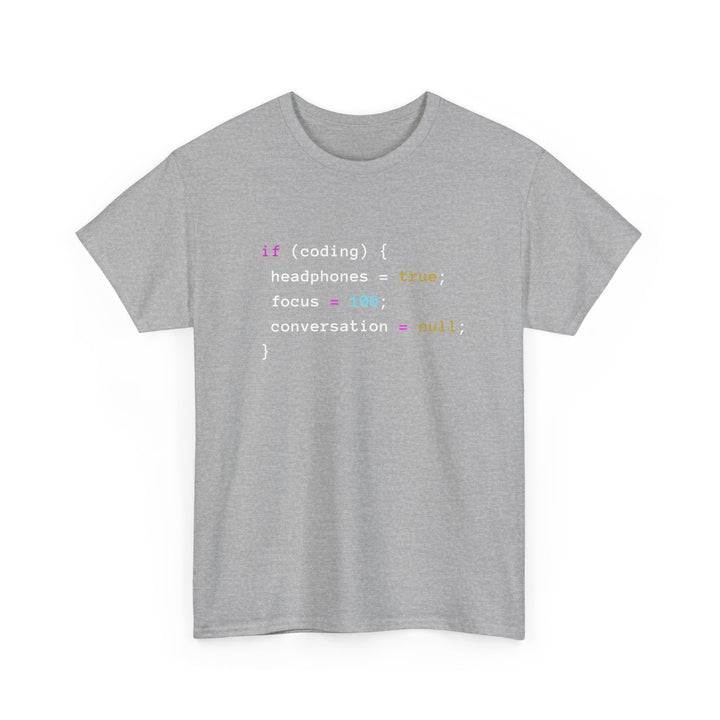 Coding With Headphones Javascript T-Shirt - Nerd Shirt -  Unisex Regular Crewneck T-Shirt