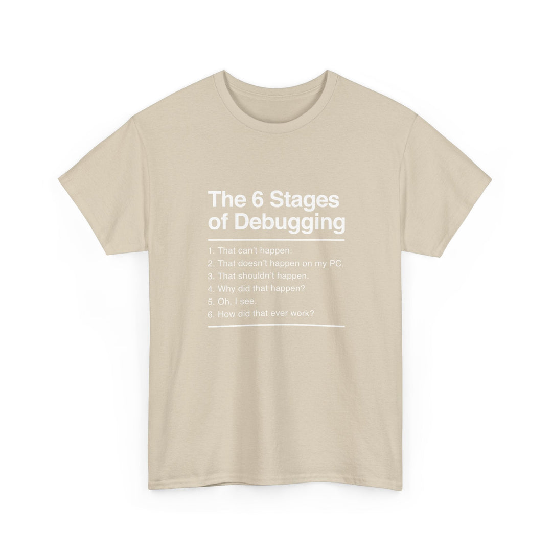 The 6 Stages Of Debugging - Coder Shirt - It Shirt -  Unisex Regular Crewneck T-Shirt